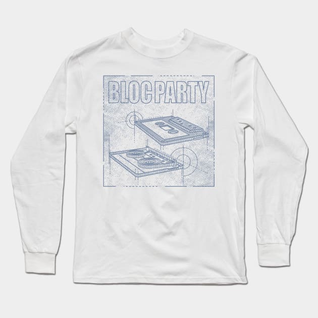 Bloc Party Technical Drawing Long Sleeve T-Shirt by Vector Empire